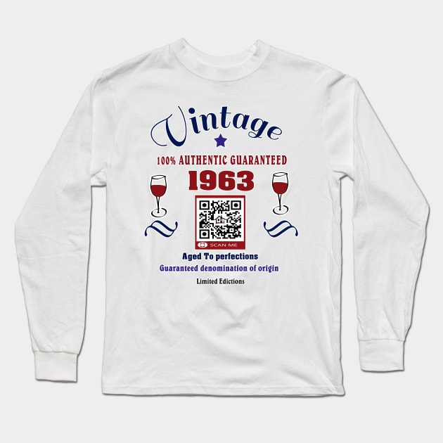 Vintage birthday gift 1963 Long Sleeve T-Shirt by hogar de vinos